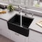 Alfi Brand Black Matte Smooth Apron 24" x 18" Single Bowl Fireclay Farm Sink ABF2418-BM - alternate 1